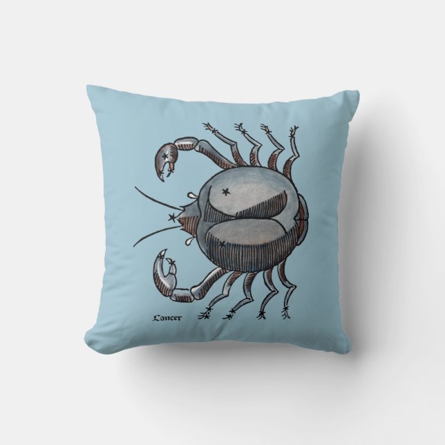 Zodiac: Cancer In Color Throw Pillow (Front)