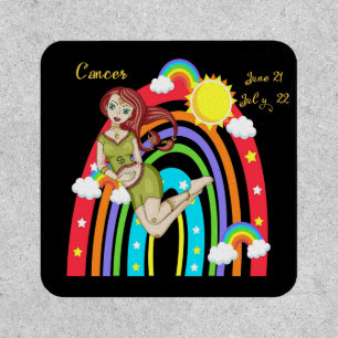 Zodiac Cancer Patch with Rainbow