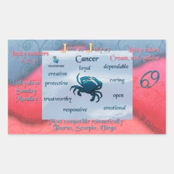 Zodiac Cancer Sticker by dickens52 at Zazzle