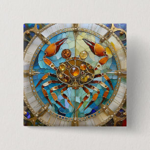 Zodiac - Cancer The Crab Button