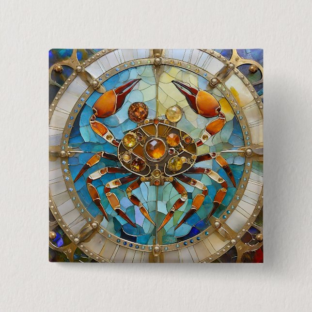 Zodiac - Cancer The Crab Button (Front)