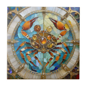 Zodiac - Cancer The Crab Ceramic Tile