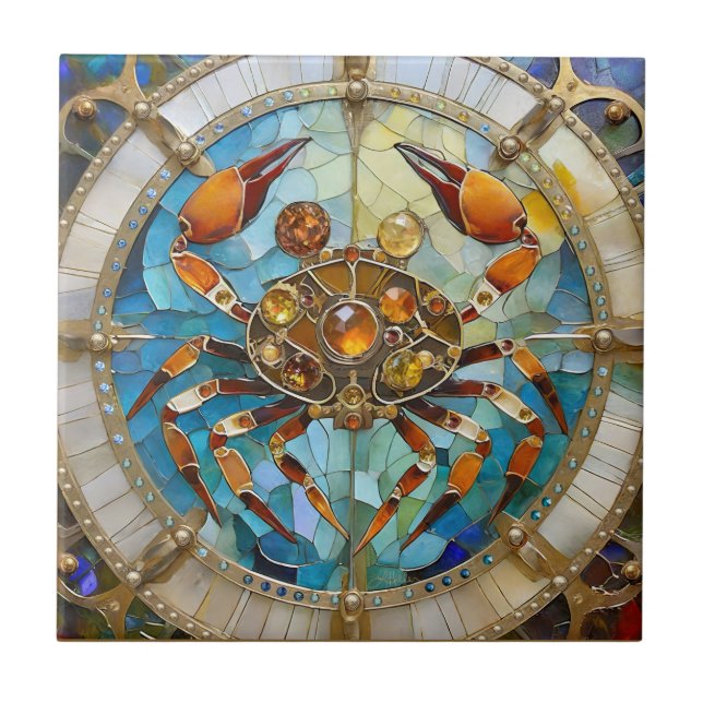 Zodiac - Cancer The Crab Ceramic Tile (Front)