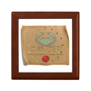 Zodiac Cancer Wood Keepsake Box