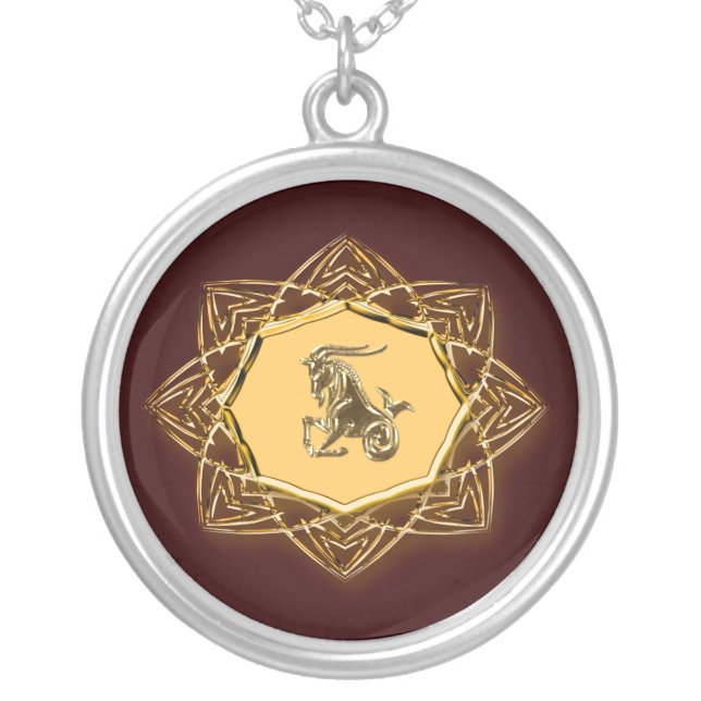 Zodiac Capricorn - Customize it! Silver Plated Necklace (Front)