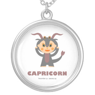 Zodiac Capricorn for Girls Silver Plated Necklace