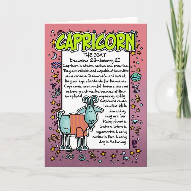 Zodiac - Capricorn Fun Facts Card (Front)