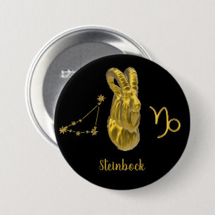 Zodiac Capricorn, gold - Button