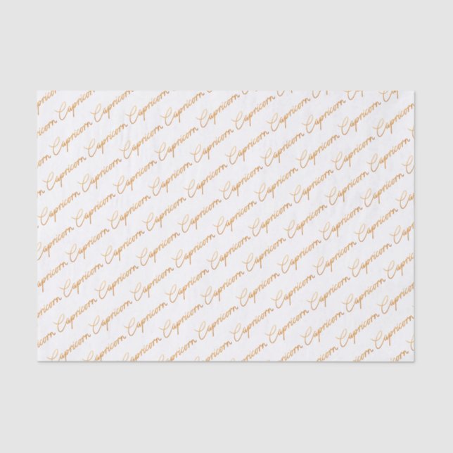 Zodiac "Capricorn" Gold Script Tissue Paper (Front)
