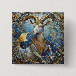 Zodiac - Capricorn the Sea Goat Button