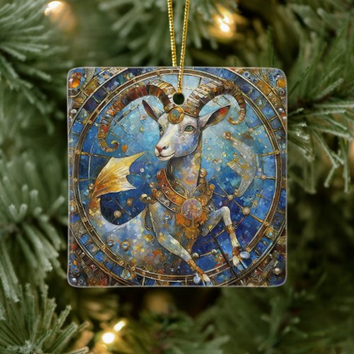 Zodiac _ Capricorn the Sea Goat Ceramic Ornament