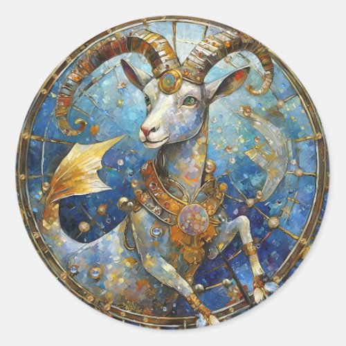 Zodiac _ Capricorn the Sea Goat Classic Round Sticker