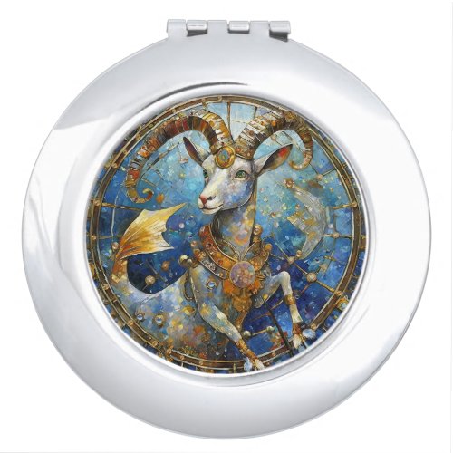 Zodiac _ Capricorn the Sea Goat Compact Mirror