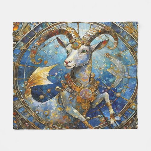 Zodiac _ Capricorn the Sea Goat Fleece Blanket