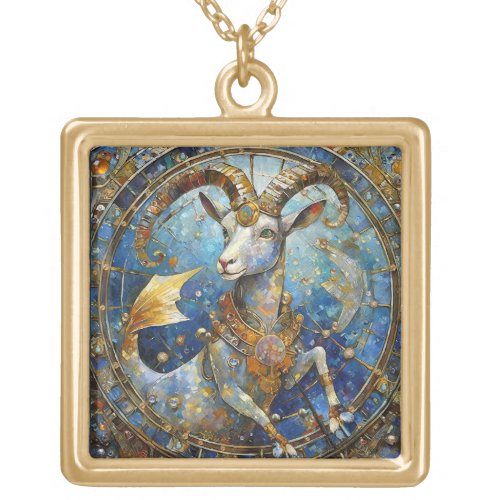 Zodiac _ Capricorn the Sea Goat Gold Plated Necklace