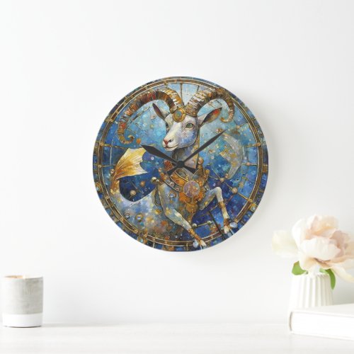 Zodiac _ Capricorn the Sea Goat Large Clock