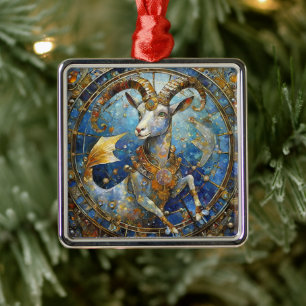 Zodiac - Capricorn the Sea Goat Metal Ornament
