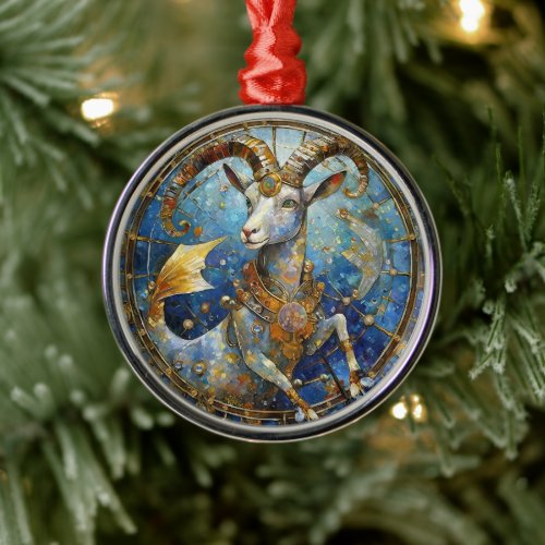 Zodiac _ Capricorn the Sea Goat Metal Ornament