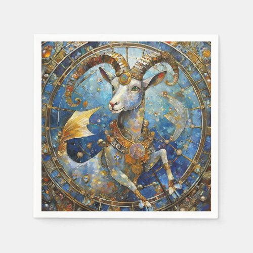 Zodiac _ Capricorn the Sea Goat Napkins