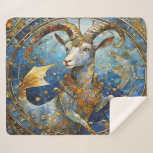Zodiac - Capricorn the Sea Goat Sherpa Blanket