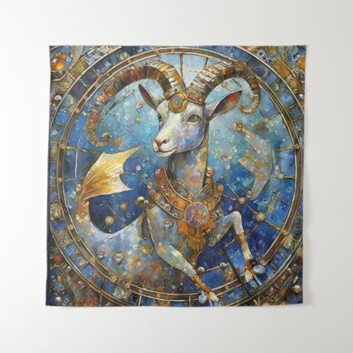 Zodiac _ Capricorn the Sea Goat Tapestry