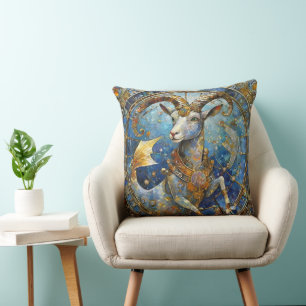 Zodiac - Capricorn the Sea Goat Throw Pillow