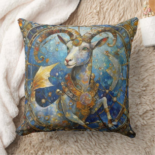Zodiac - Capricorn the Sea Goat Throw Pillow