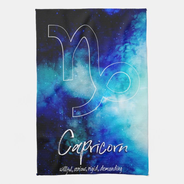Zodiac : Capricorn Traits Kitchen Towel (Vertical)