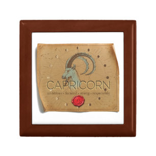 Zodiac Capricorn Wood Keepsake Box