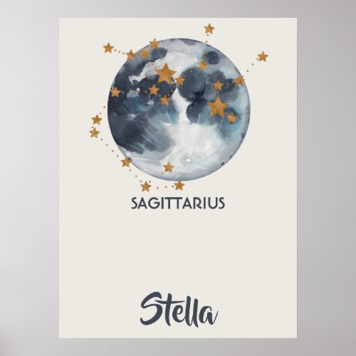 Zodiac Celestial Sagittarius Nursery Wall Art