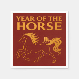 Zodiac Chinese New Year 2026 Horse Napkins