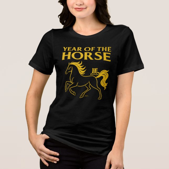 Zodiac Chinese New Year 2026 Horse Tri-Blend Shirt (Front)