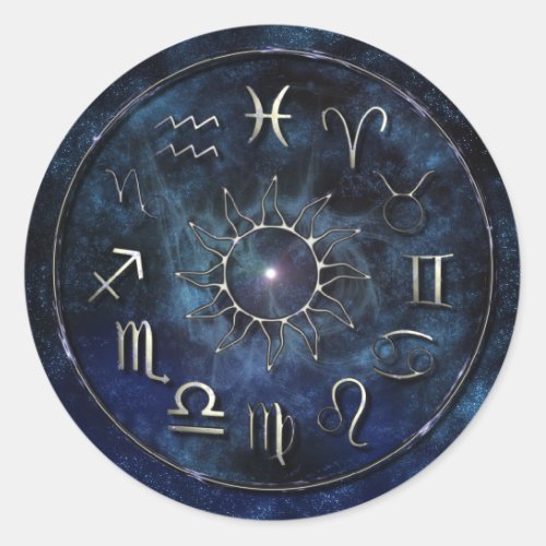 Zodiac Classic Round Sticker