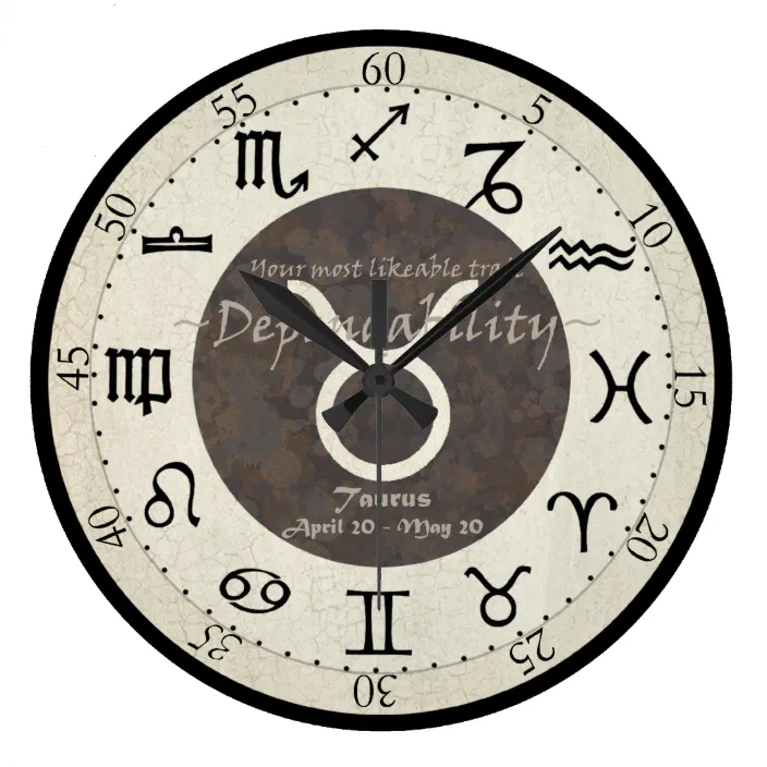 Taurus Unique Zodiac Fashioned Vinyl Wall Clock for Home Decor Decorative for sale online 