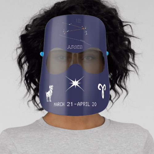 Zodiac Constellation And Sign Aries Face Shield