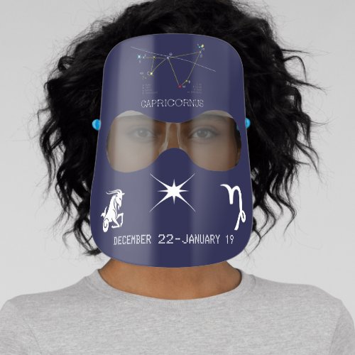 Zodiac Constellation And Sign Capricornus Face Shield