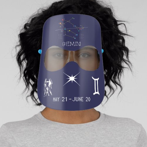 Zodiac Constellation And Sign Gemini Face Shield