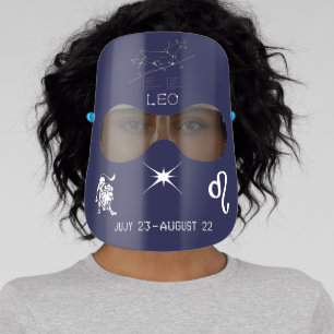 Zodiac Constellation And Sign Leo Face Shield