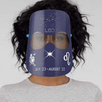 Zodiac Constellation And Sign Leo Face Shield by DigitalSolutions2u at Zazzle