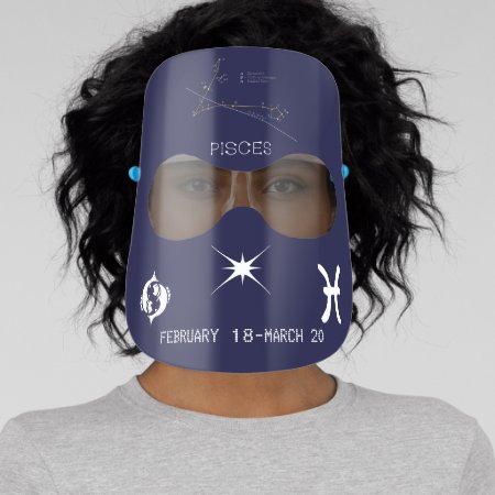 Zodiac Constellation And Sign Pisces Face Shield