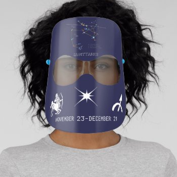 Zodiac Constellation And Sign Sagittarius Face Shield by DigitalSolutions2u at Zazzle