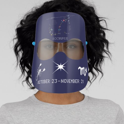 Zodiac Constellation And Sign Scorpius Face Shield