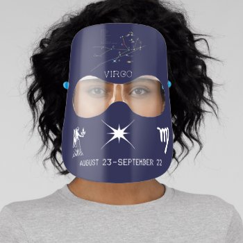 Zodiac Constellation And Sign Virgo Face Shield by DigitalSolutions2u at Zazzle