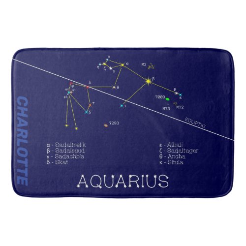 Zodiac Constellation Aquarius Bath Mat