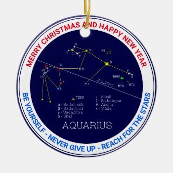 Zodiac Constellation Aquarius Ceramic Ornament by DigitalSolutions2u at Zazzle