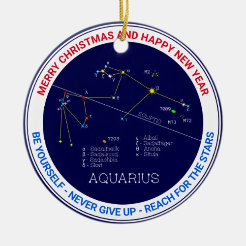 Zodiac Constellation Aquarius Ceramic Ornament