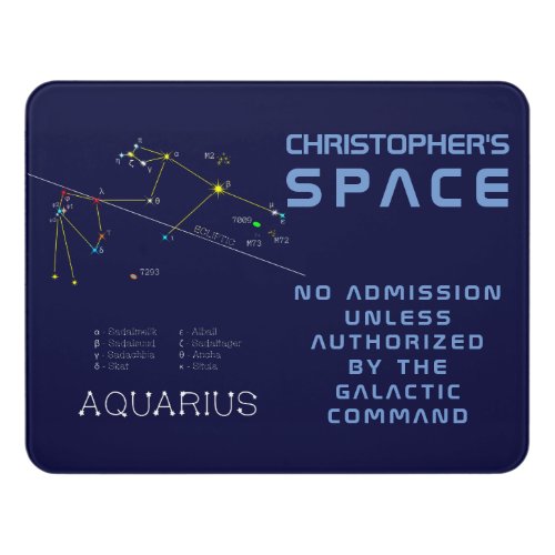 Zodiac Constellation Aquarius Door Sign