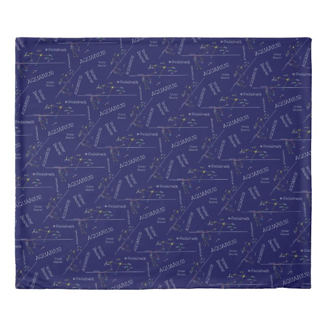 Zodiac Constellation Aquarius Duvet Cover (Front)