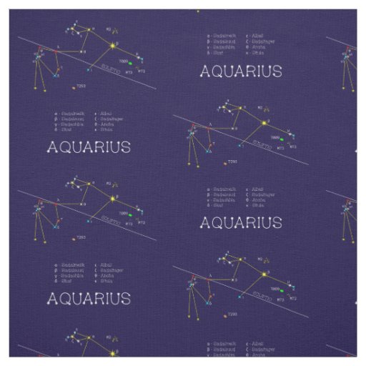 Zodiac Constellation Aquarius Fabric
