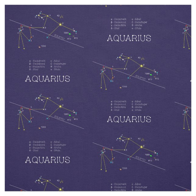 Zodiac Constellation Aquarius Fabric (Swatch)